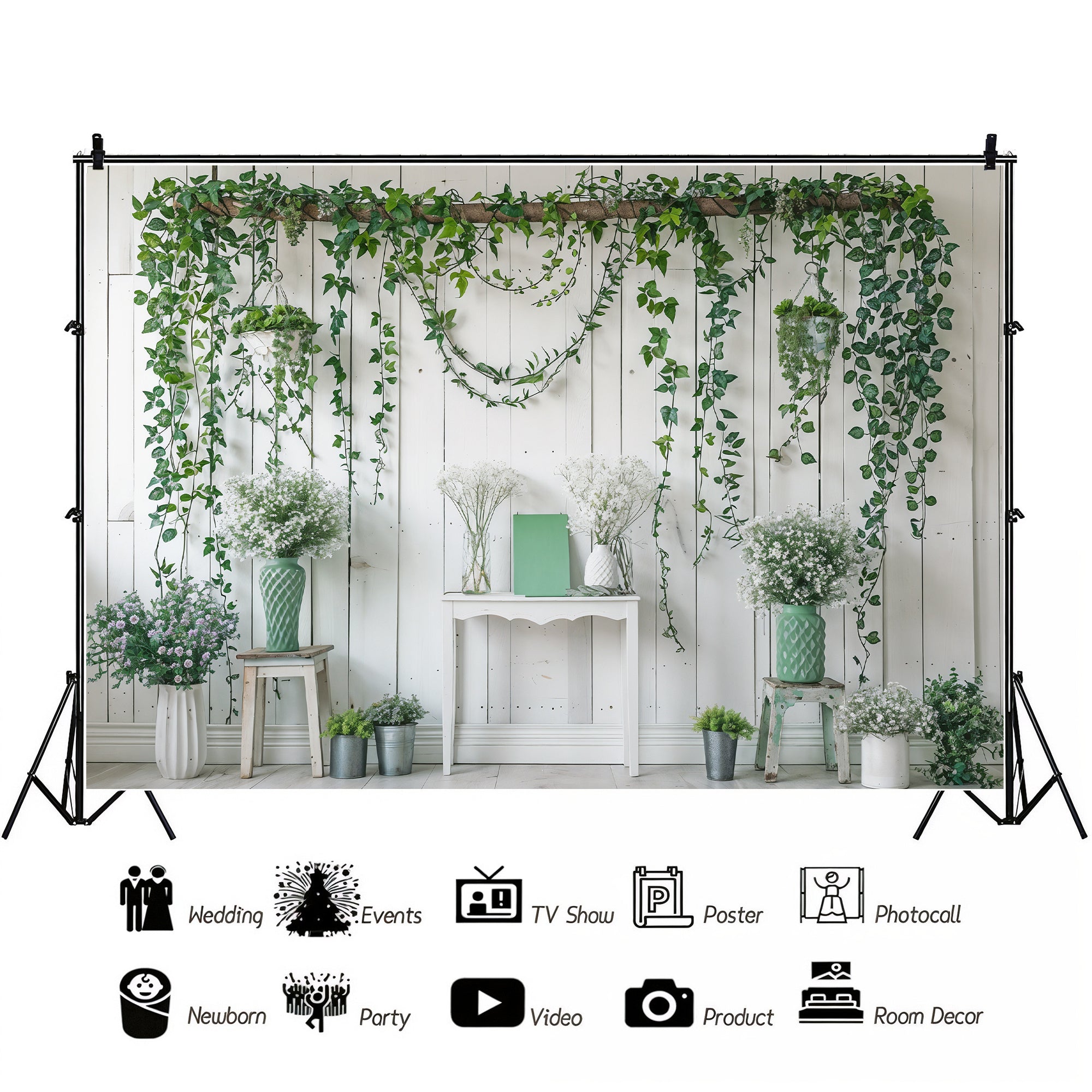 Greenery Floral Wall Backdrop