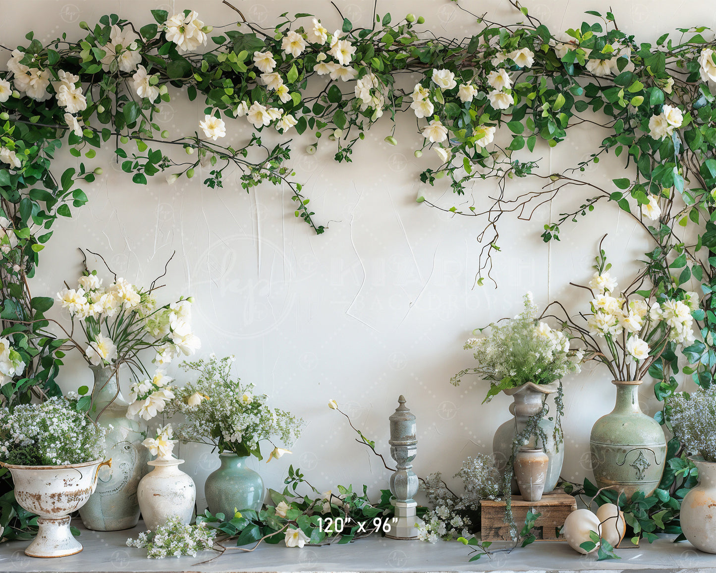 Elegant Floral Vase Arrangement Backdrop