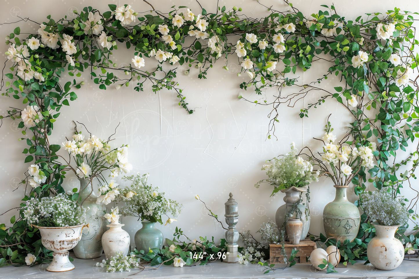 Elegant Floral Vase Arrangement Backdrop