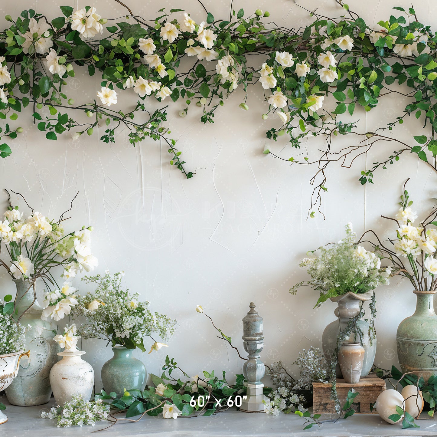 Elegant Floral Vase Arrangement Backdrop