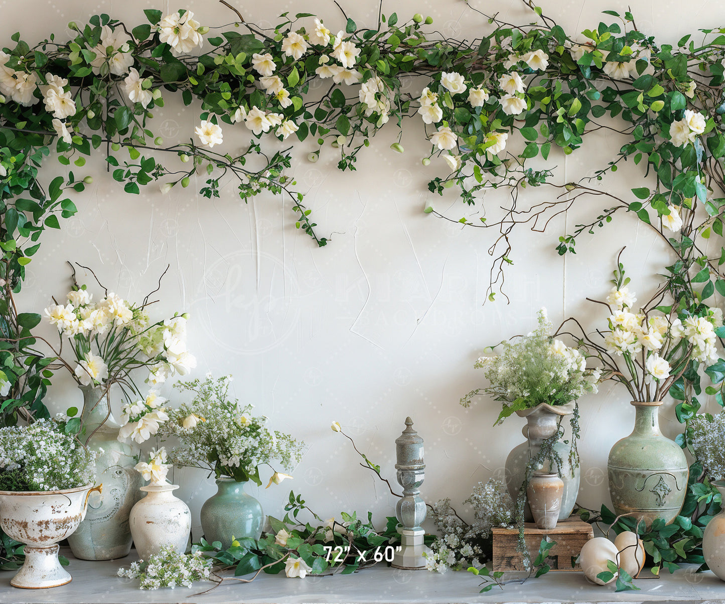 Elegant Floral Vase Arrangement Backdrop