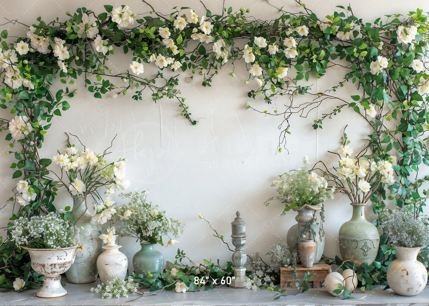 Elegant Floral Vase Arrangement Backdrop