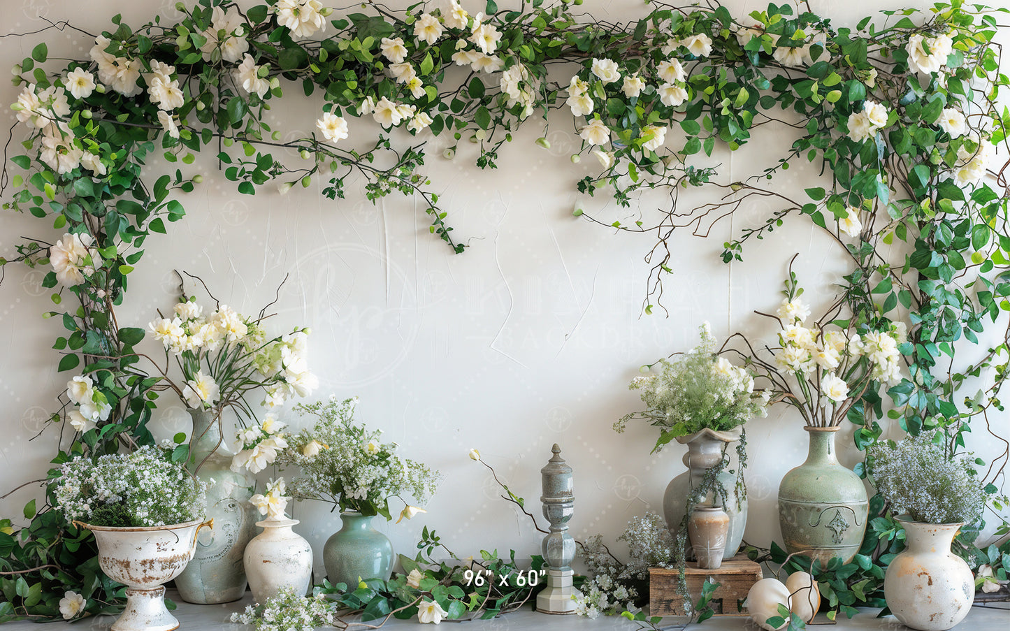 Elegant Floral Vase Arrangement Backdrop