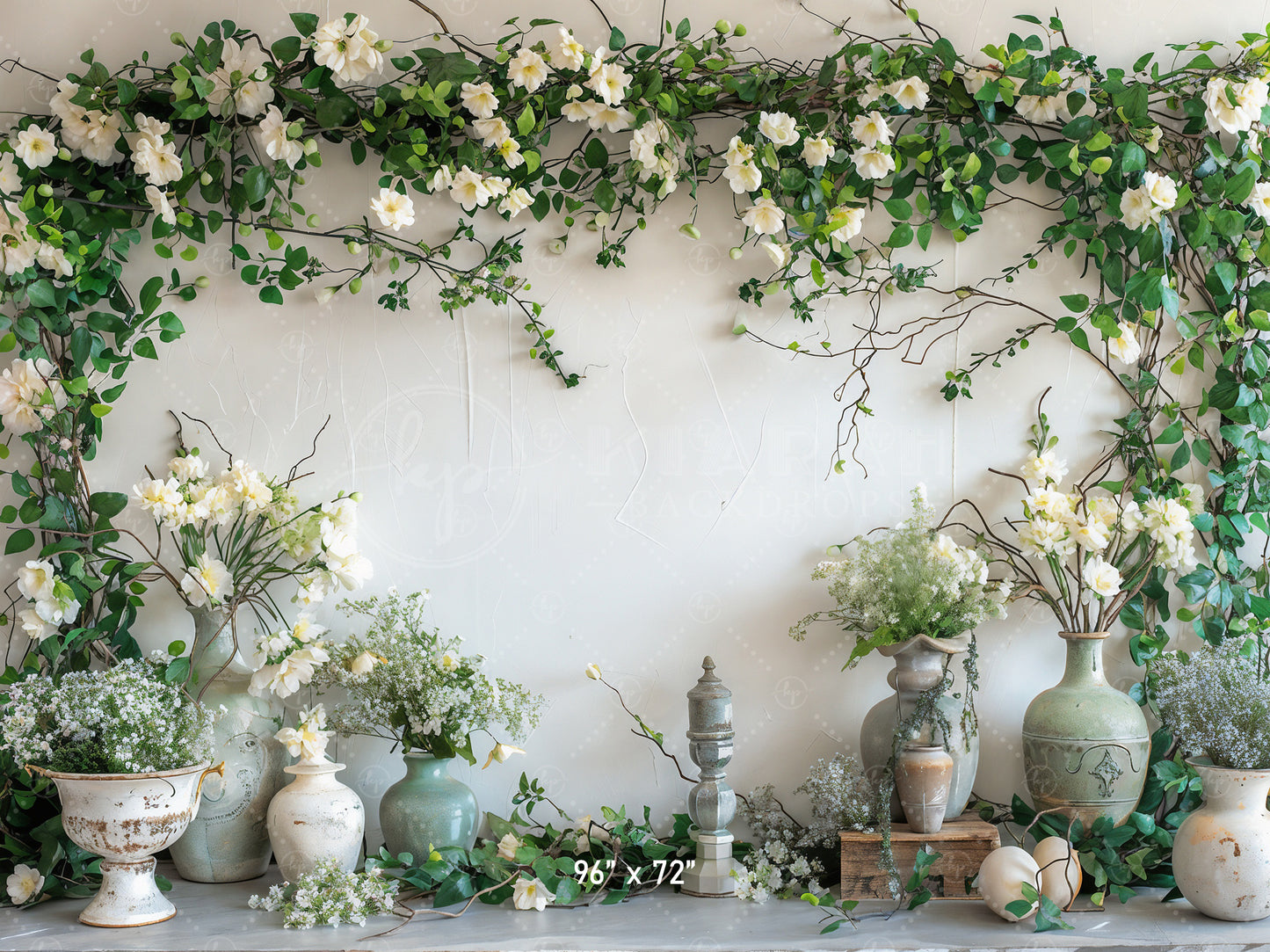 Elegant Floral Vase Arrangement Backdrop