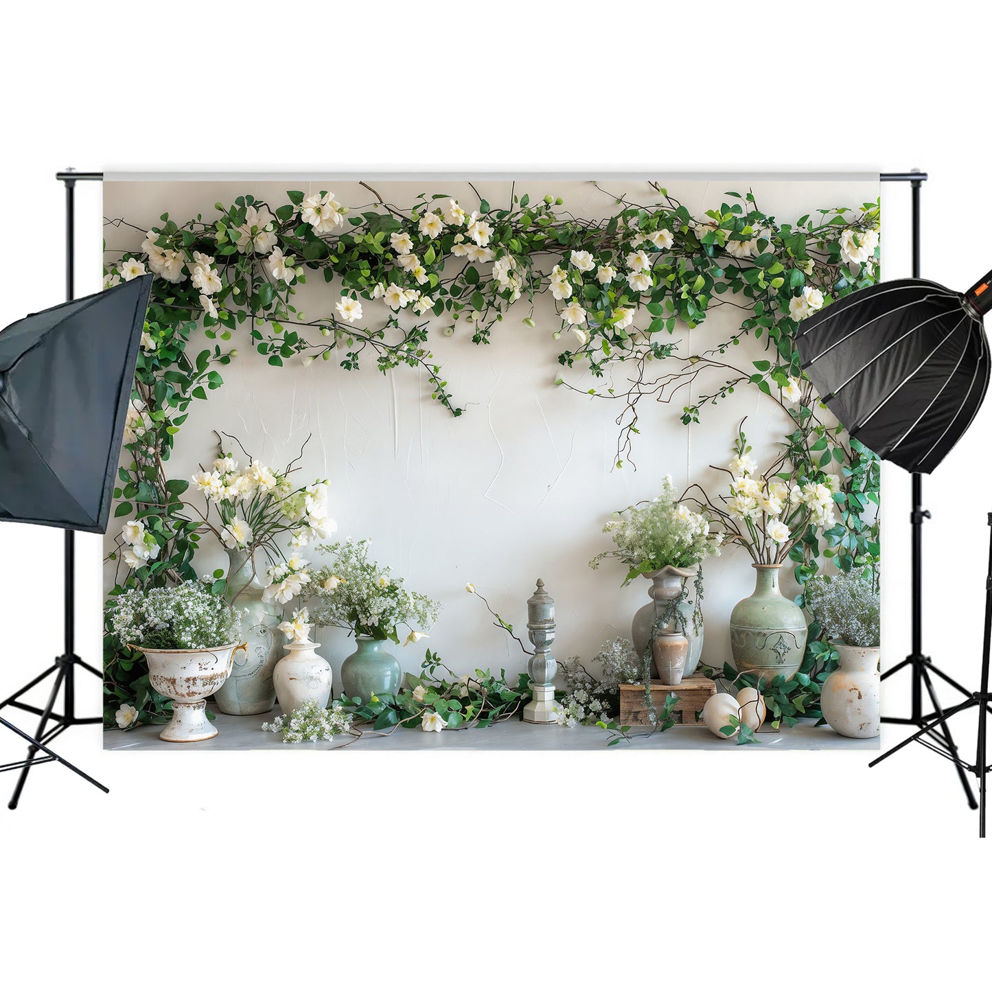 Elegant Floral Vase Arrangement Backdrop