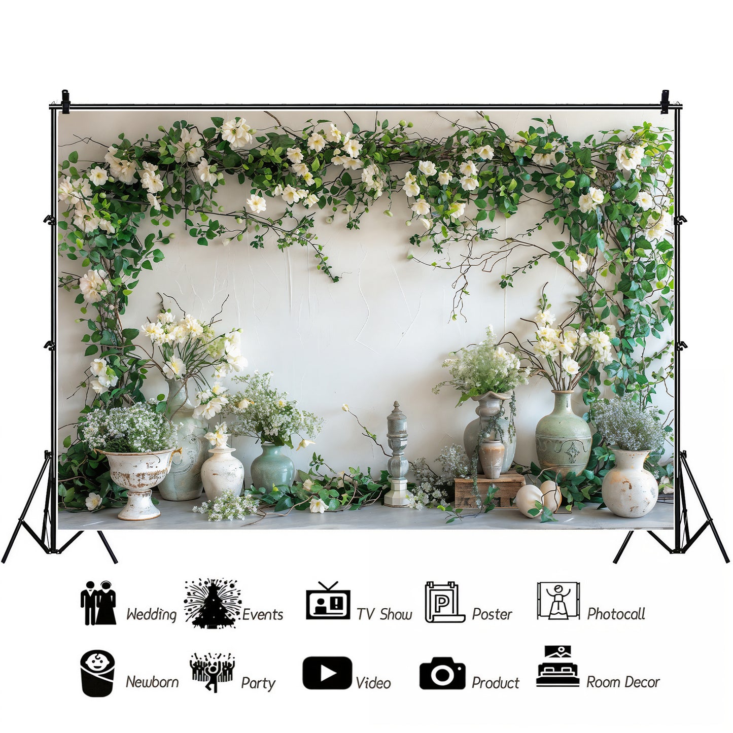 Elegant Floral Vase Arrangement Backdrop