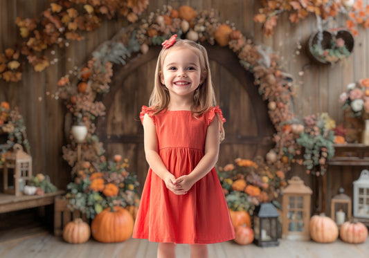 Rustic Fall Pumpkin Archway Backdrop