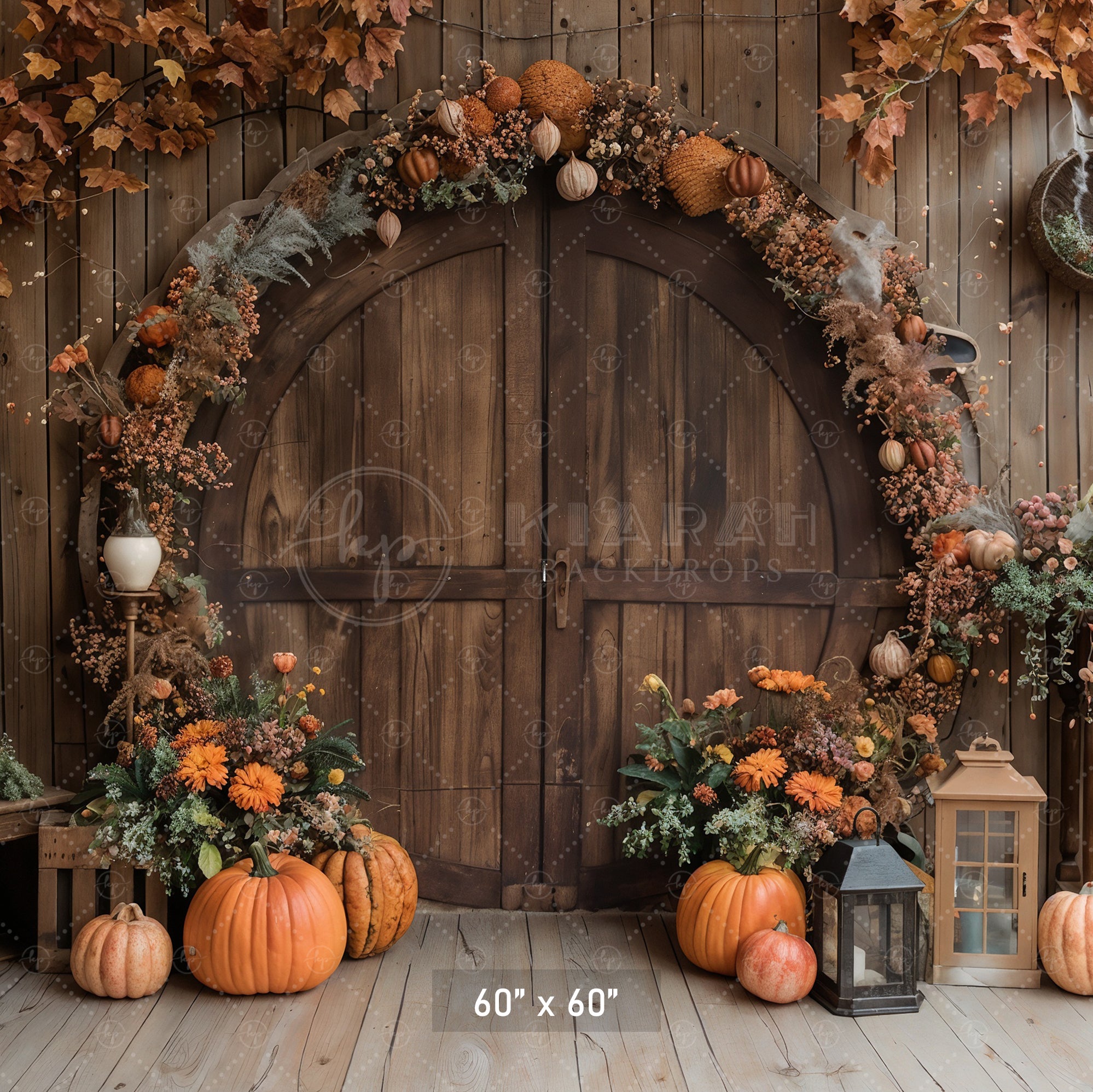 Rustic Fall Pumpkin Archway Backdrop