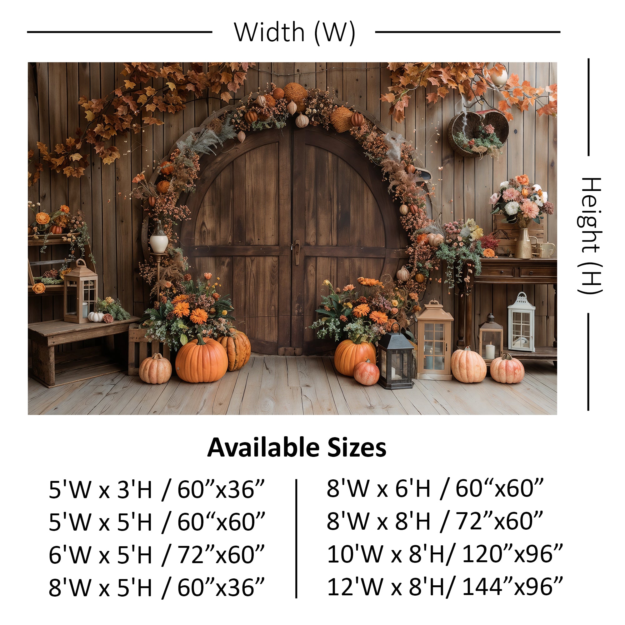 Rustic Fall Pumpkin Archway Backdrop