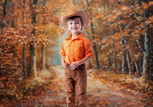 Autumn Woodland Path Backdrop