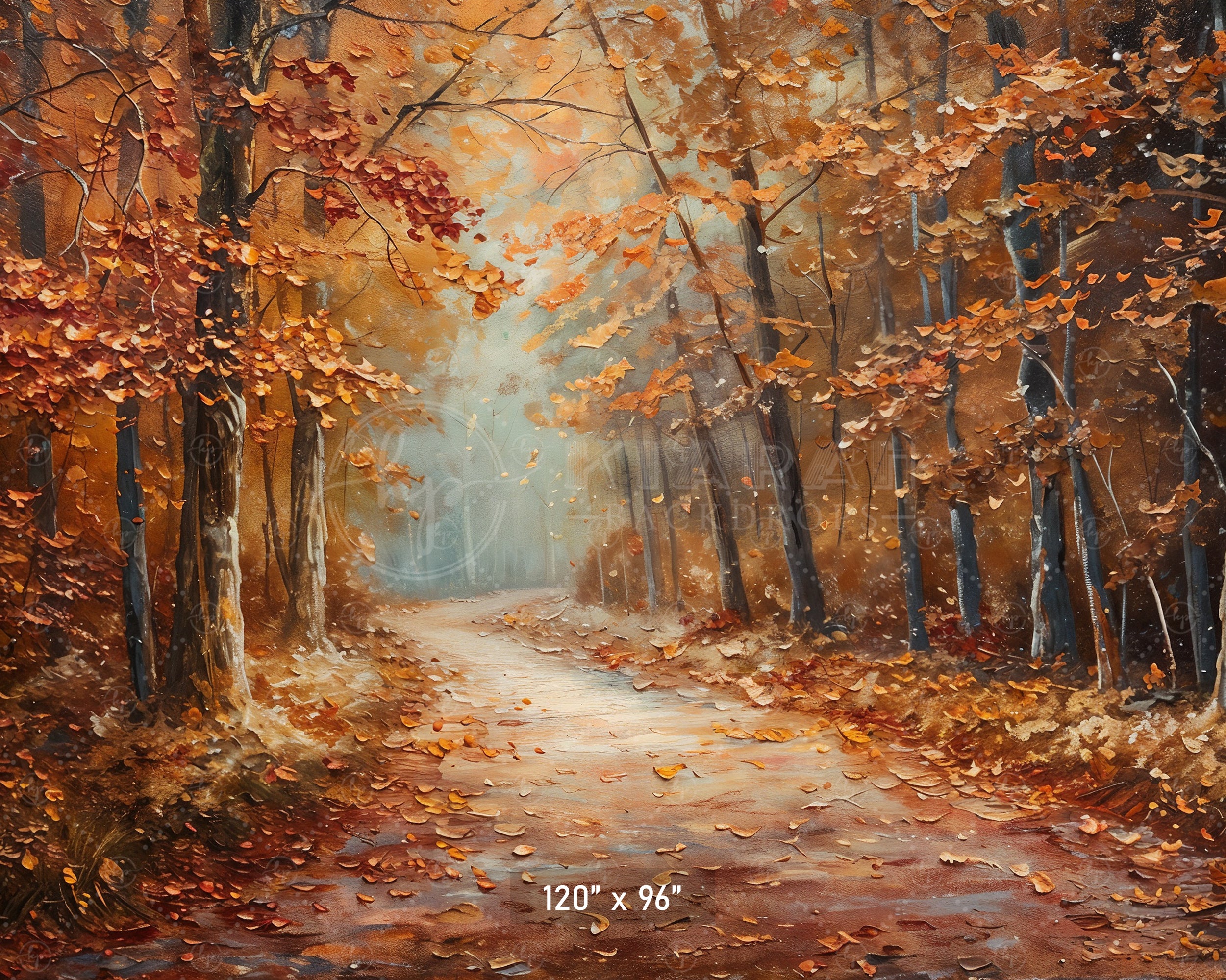 Autumn Woodland Path Backdrop