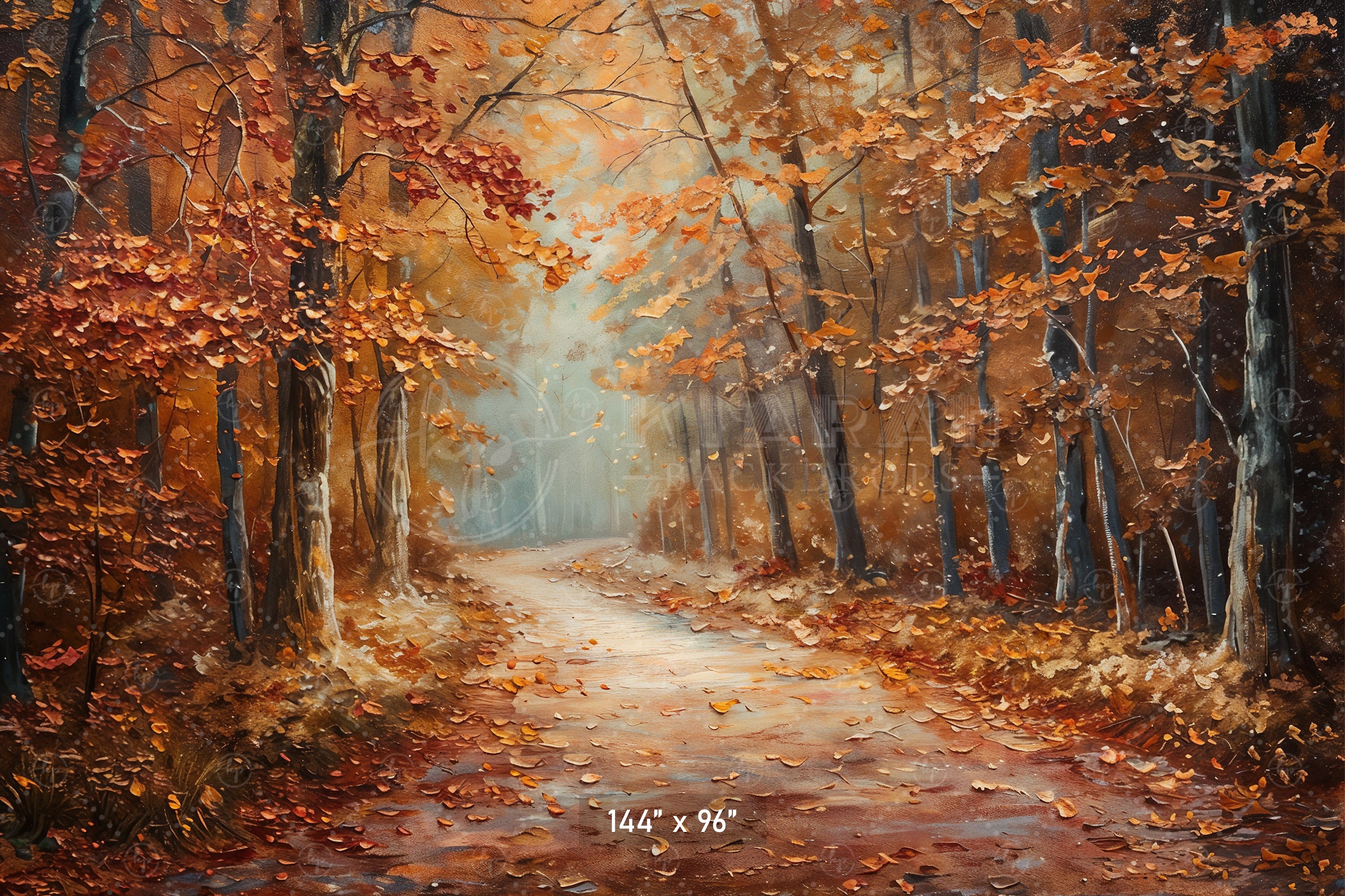 Autumn Woodland Path Backdrop