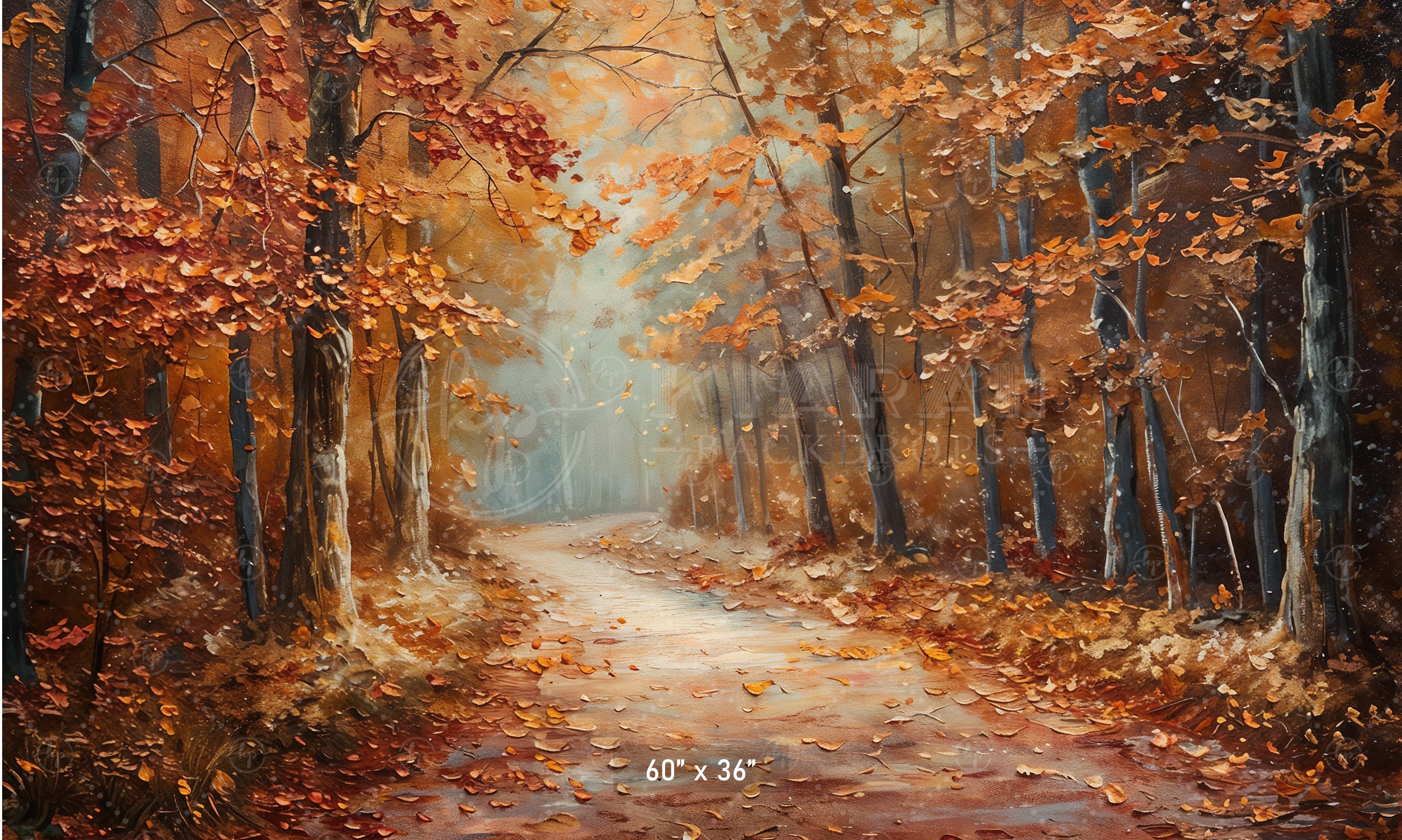 Autumn Woodland Path Backdrop
