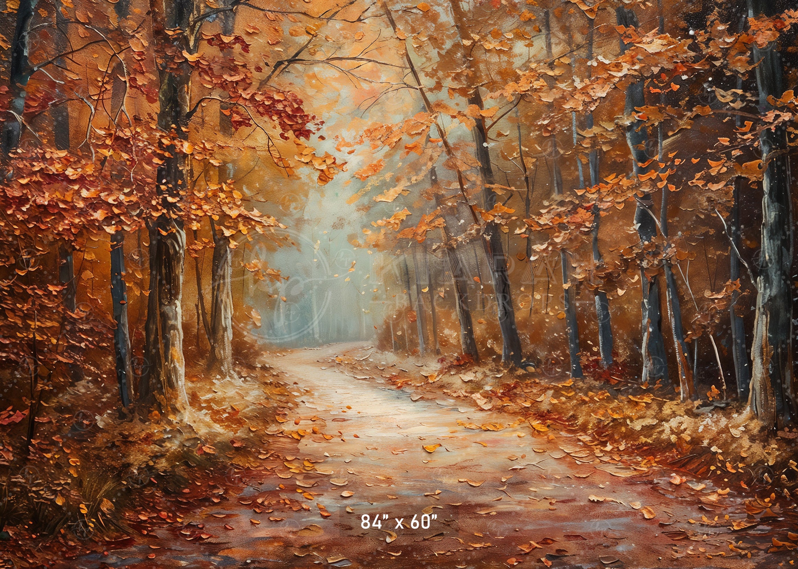 Autumn Woodland Path Backdrop