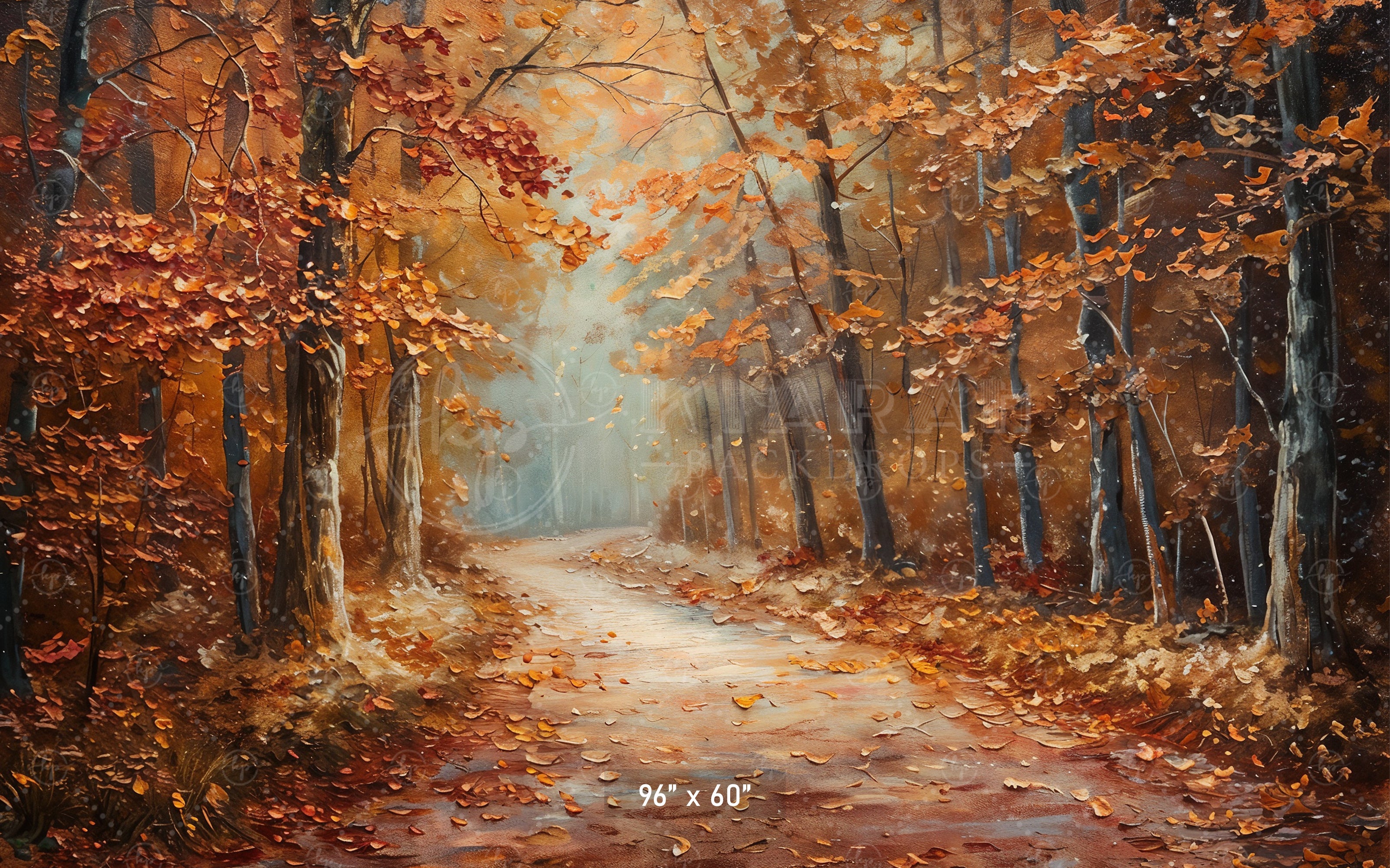 Autumn Woodland Path Backdrop
