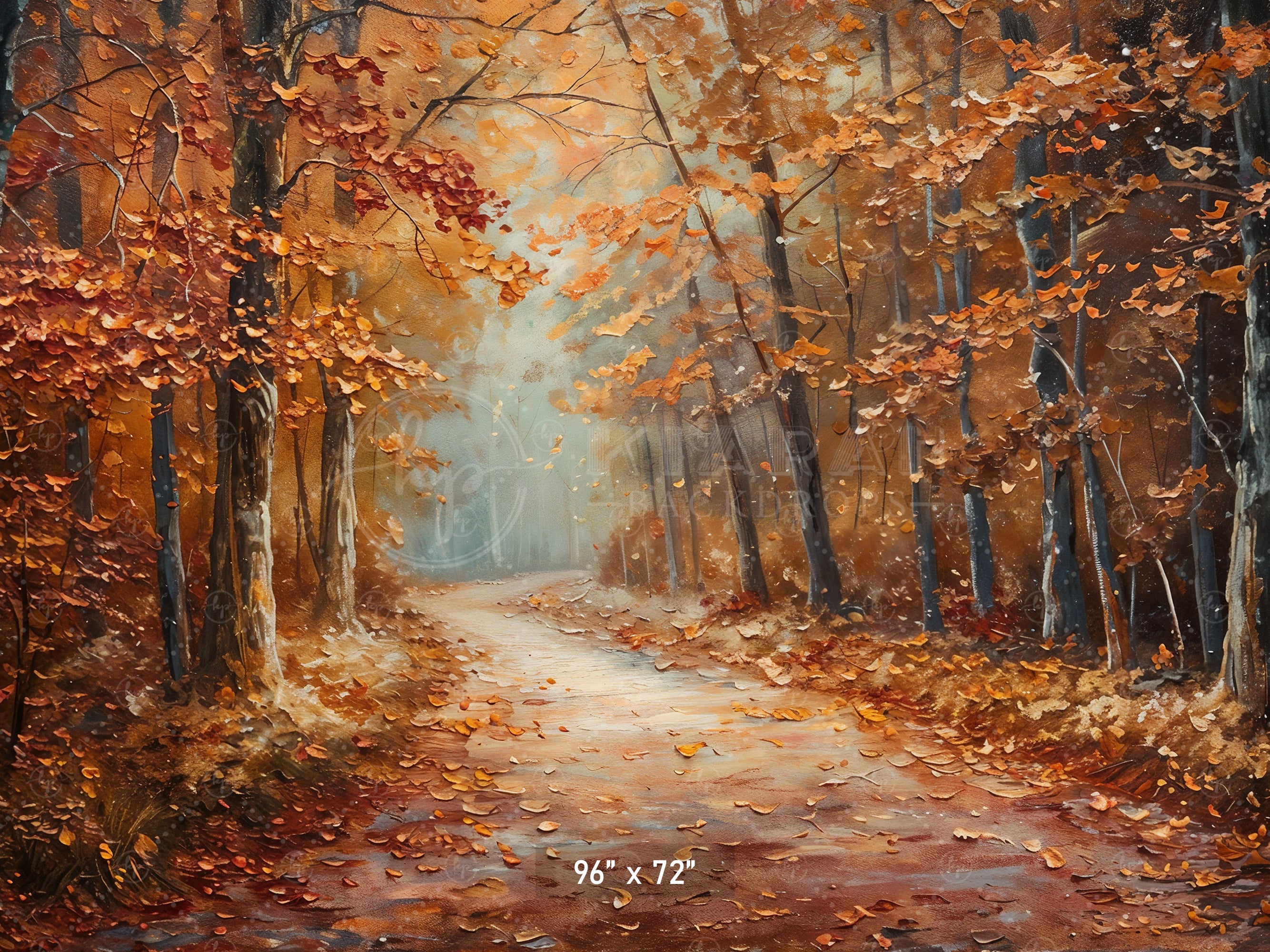 Autumn Woodland Path Backdrop