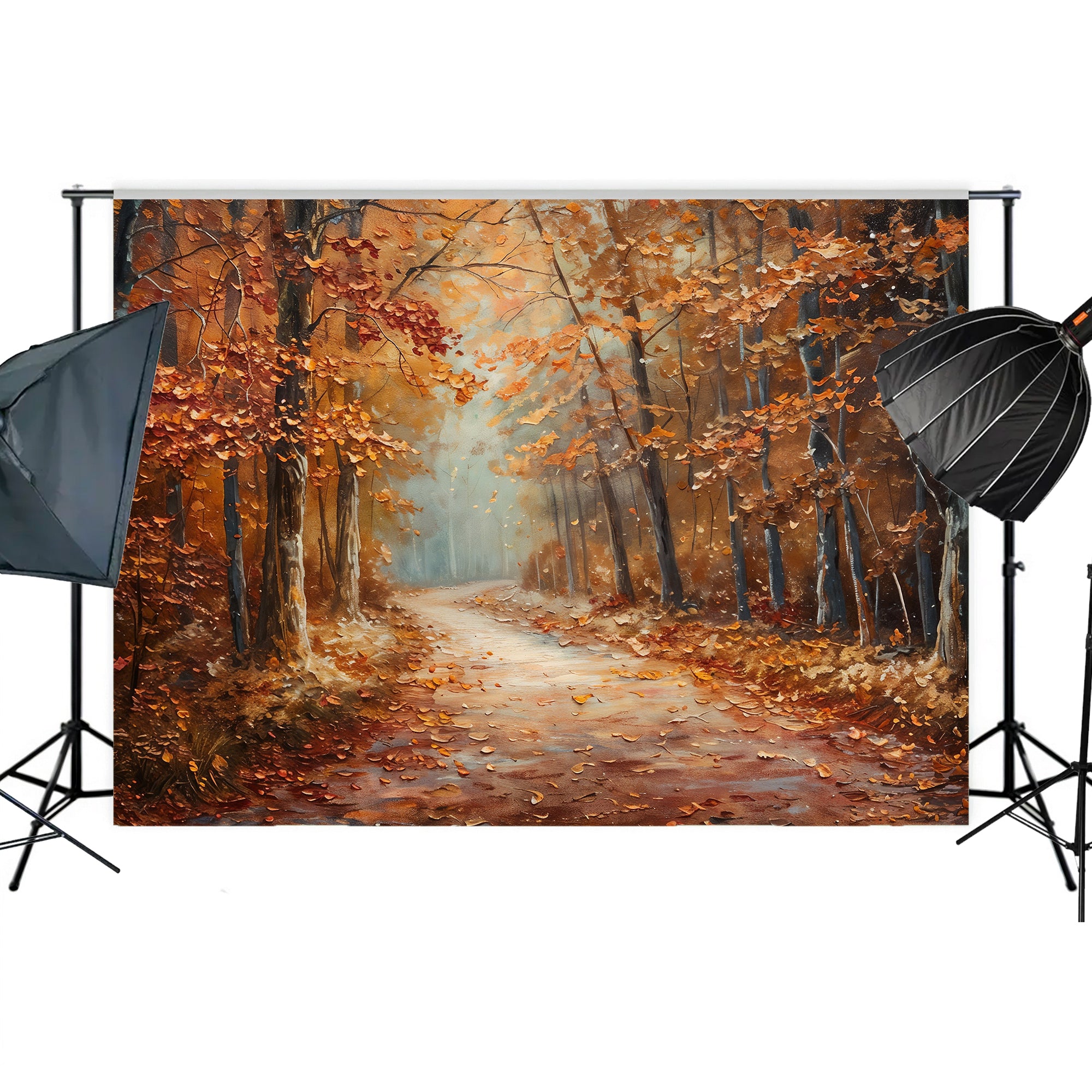 Autumn Woodland Path Backdrop