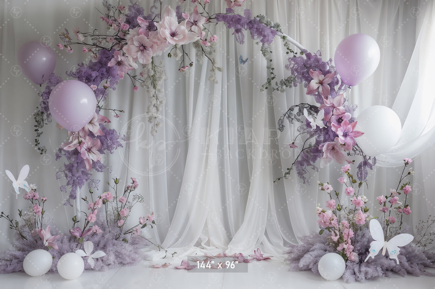 Lilac Fairyland Floral Backdrop