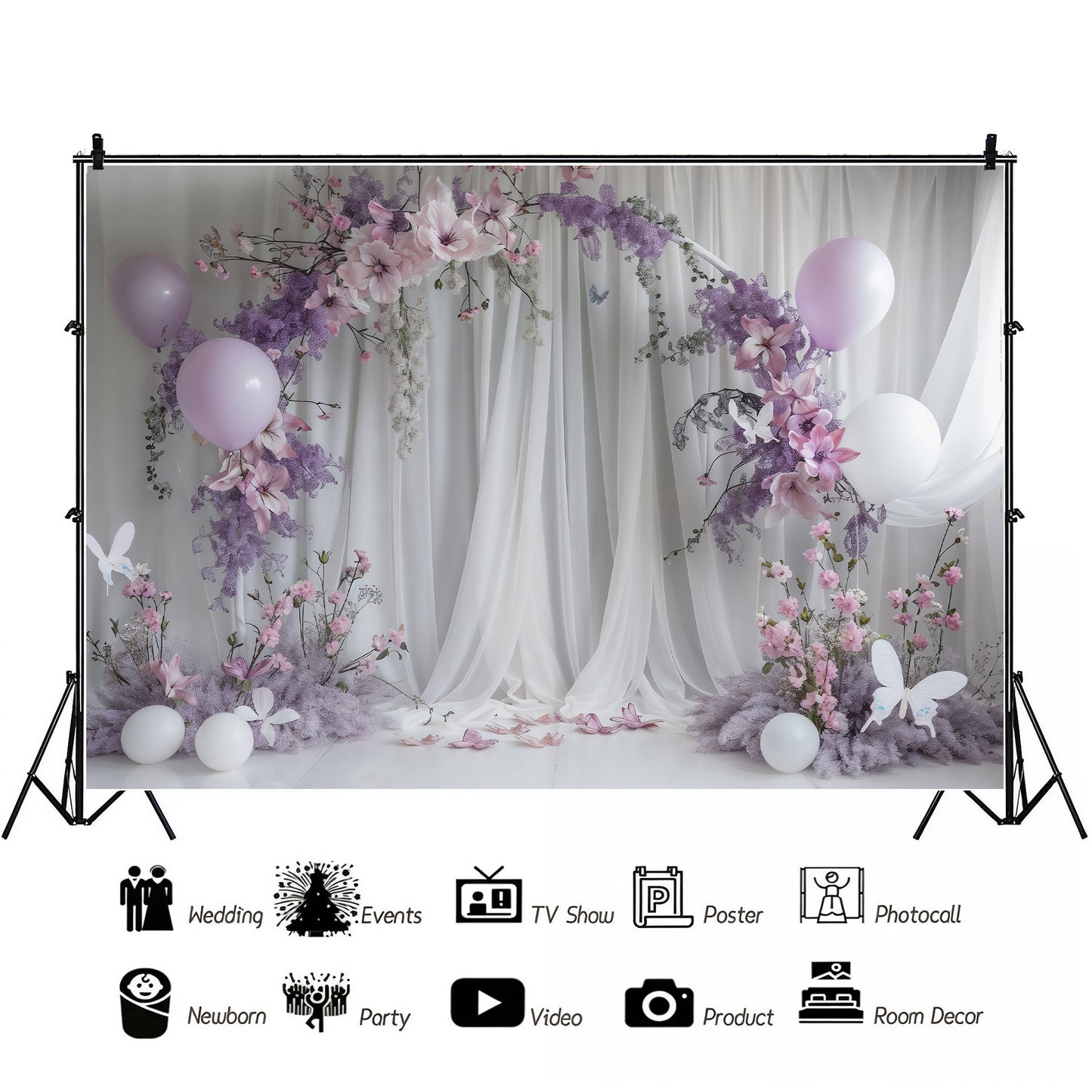 Lilac Fairyland Floral Backdrop