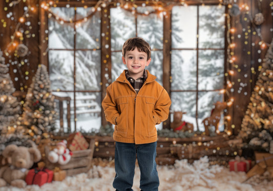 Cozy Winter Cabin Backdrop