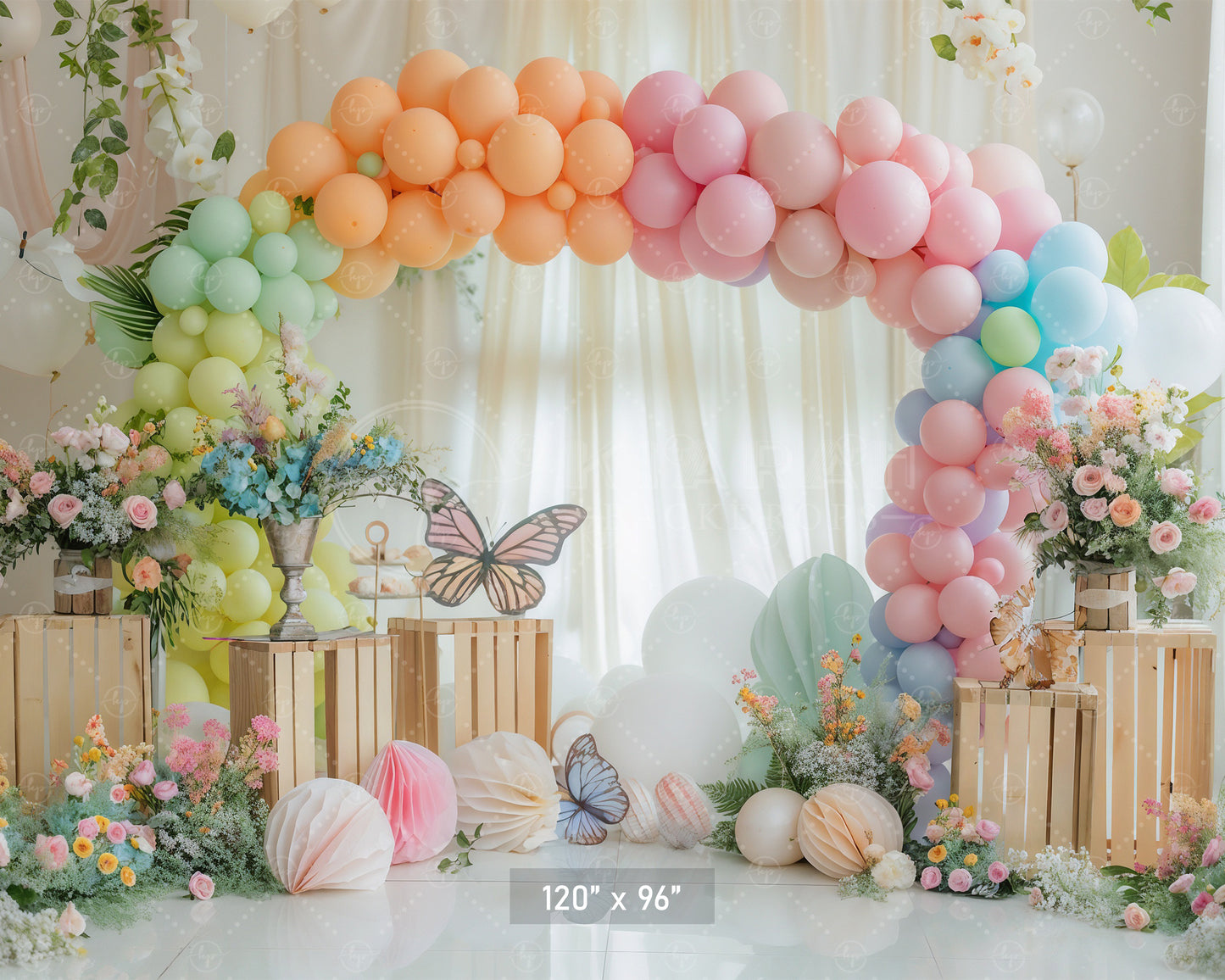 Pastel Rainbow Arch Backdrop