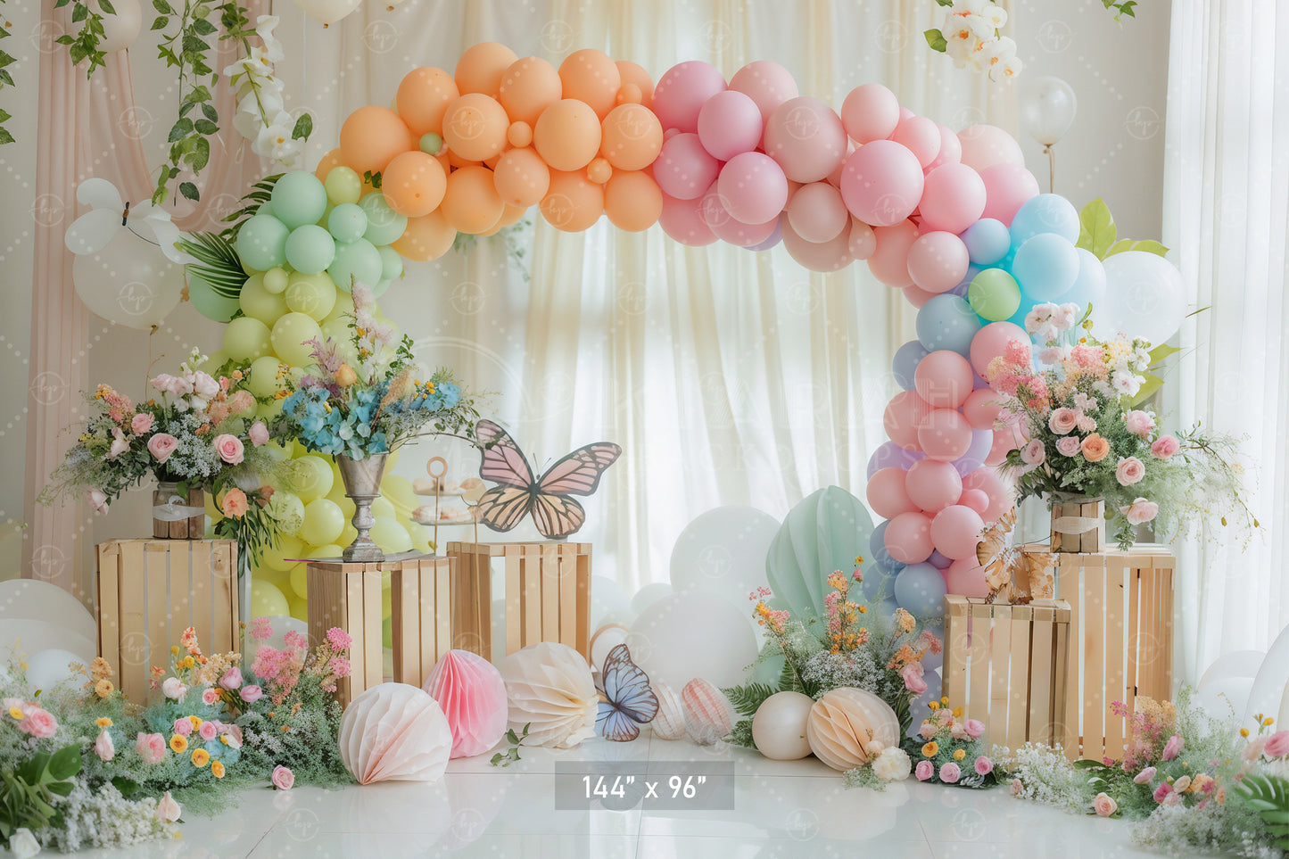 Pastel Rainbow Arch Backdrop