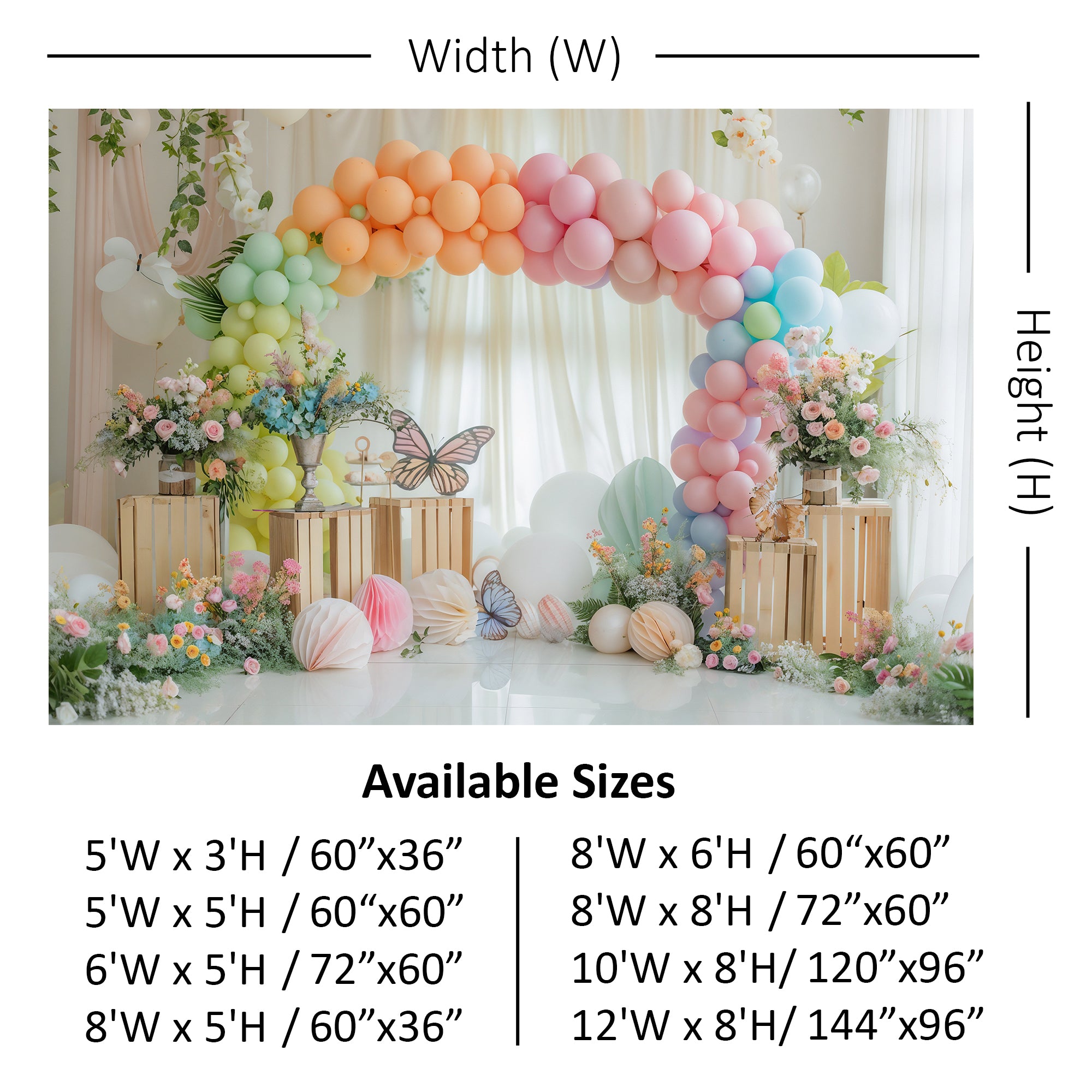 Pastel Rainbow Arch Backdrop