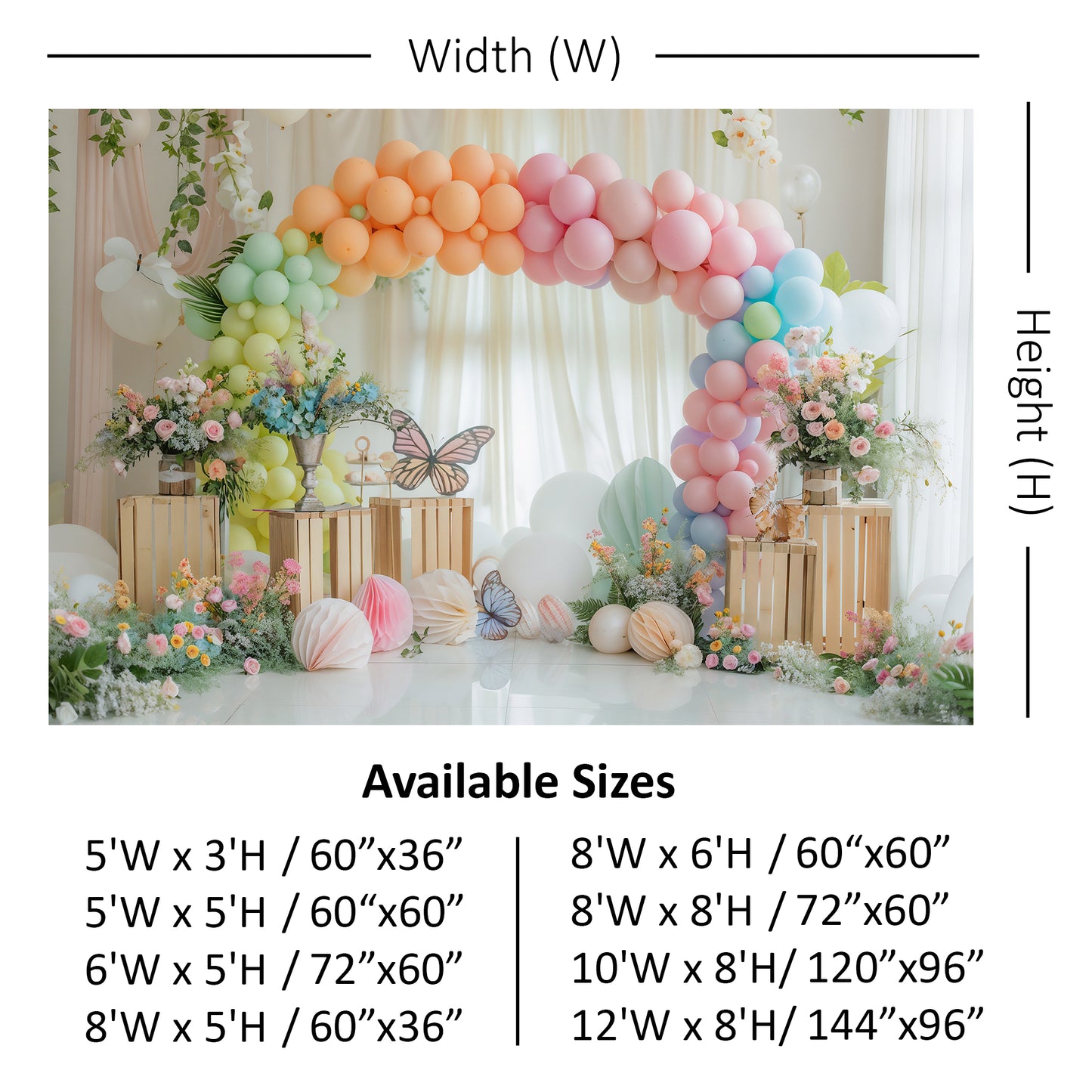 Pastel Rainbow Arch Backdrop