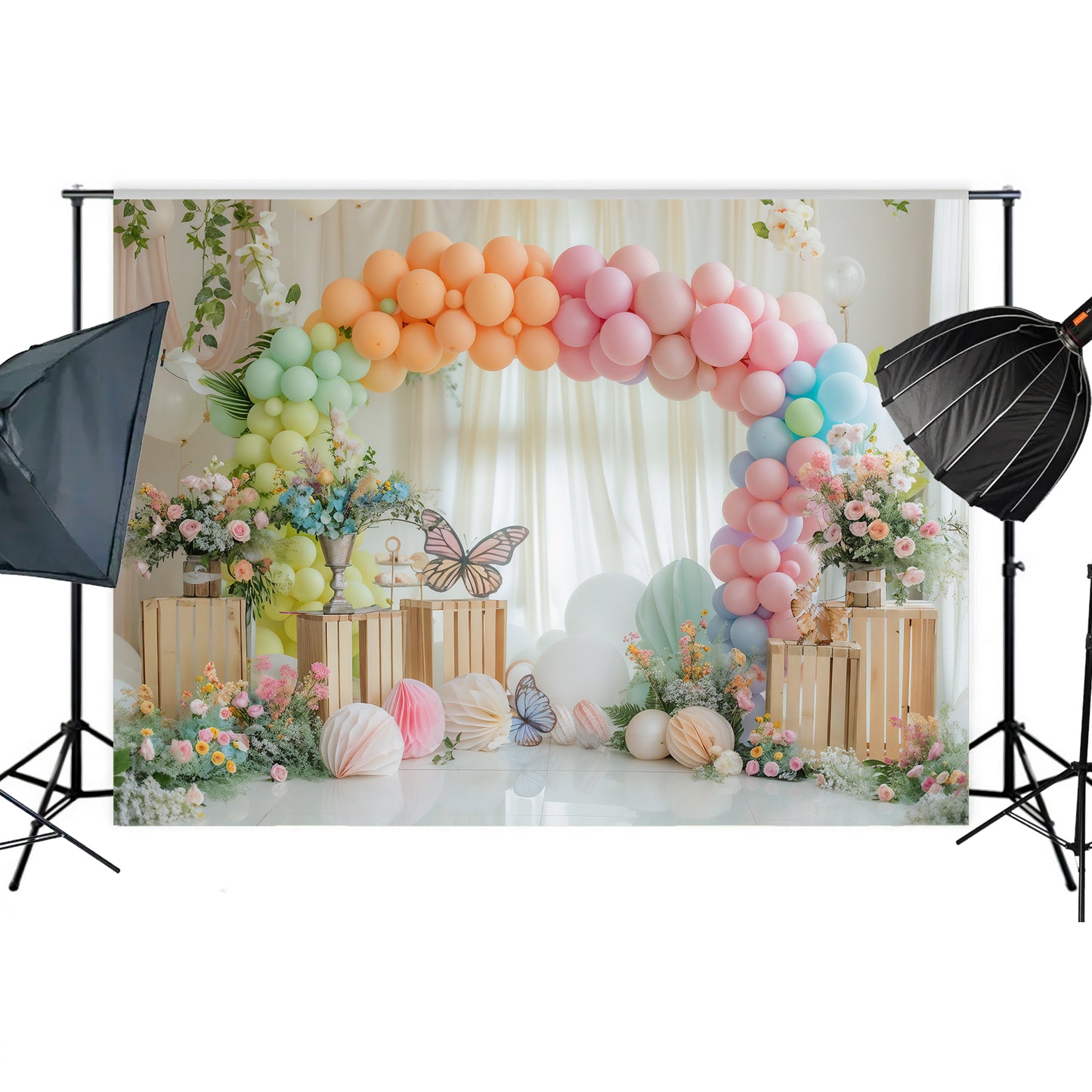 Pastel Rainbow Arch Backdrop