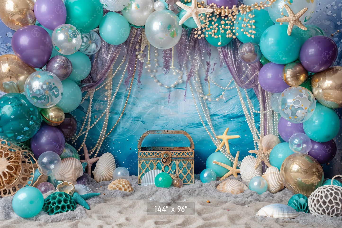 Underwater Treasure Adventure Backdrop