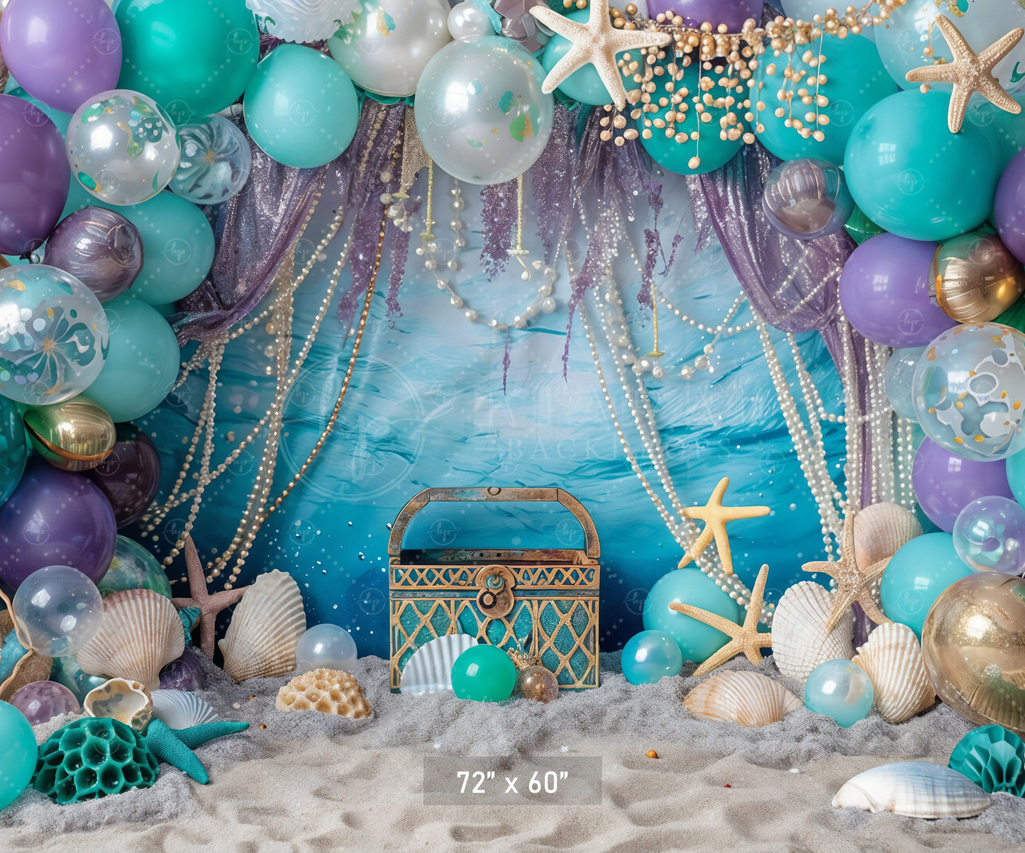 Underwater Treasure Adventure Backdrop