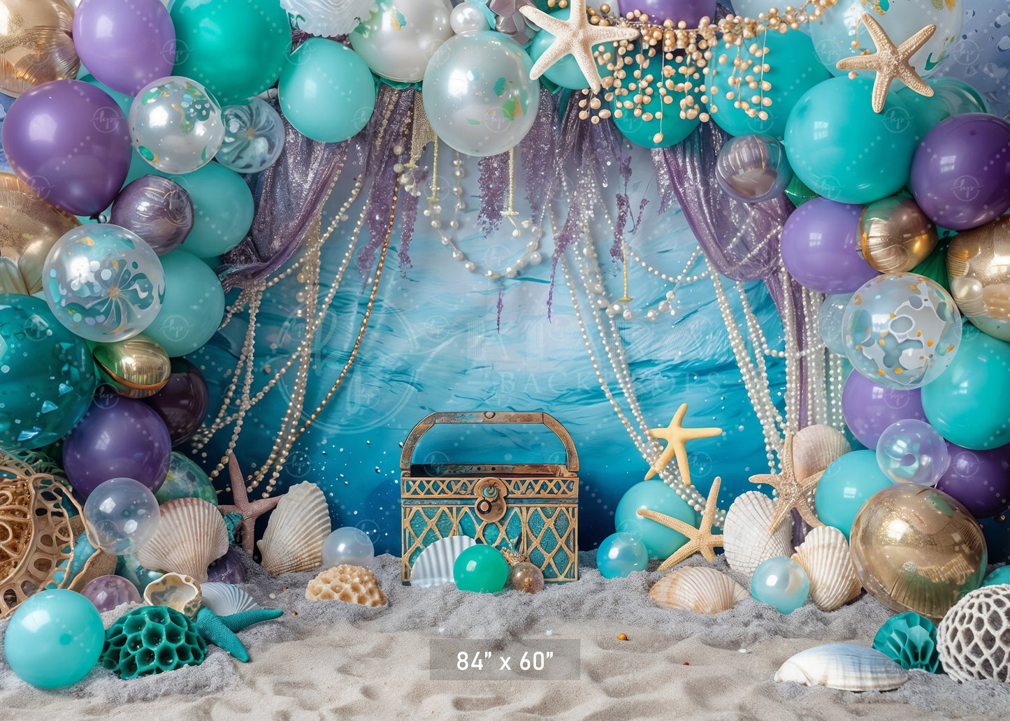 Underwater Treasure Adventure Backdrop