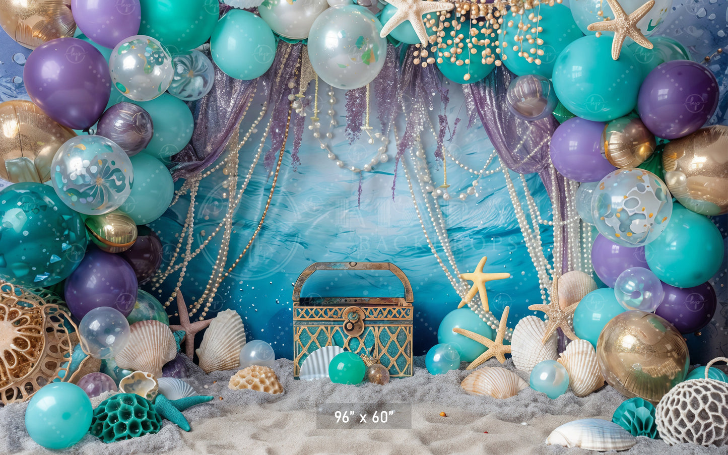 Underwater Treasure Adventure Backdrop