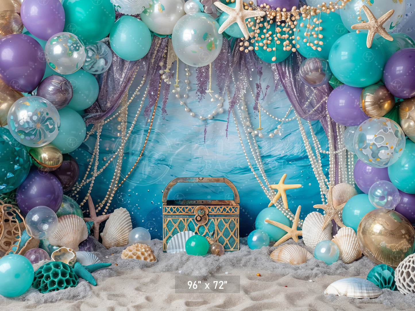 Underwater Treasure Adventure Backdrop