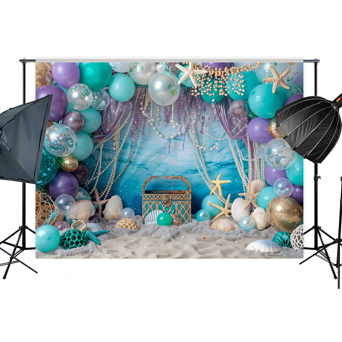 Underwater Treasure Adventure Backdrop