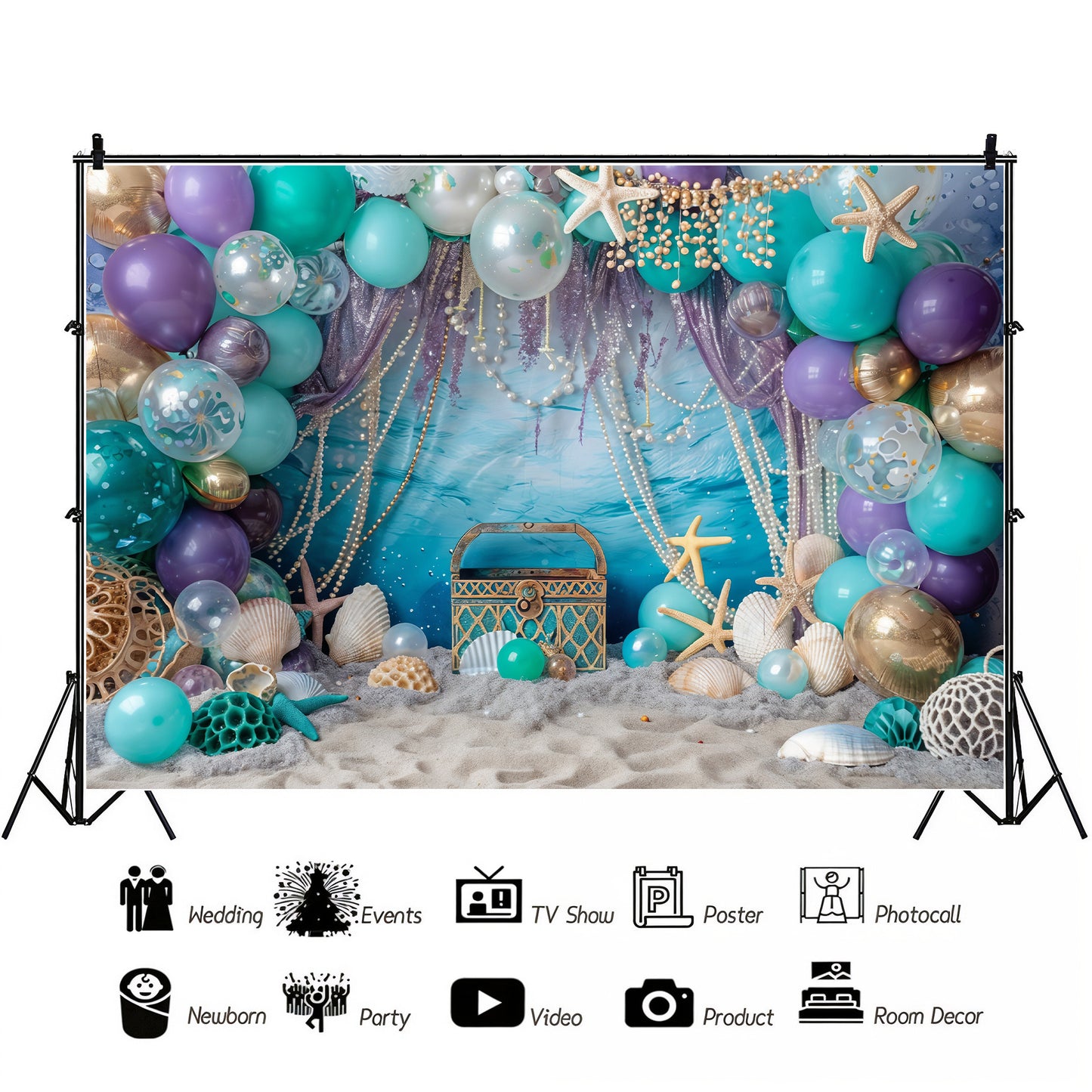 Underwater Treasure Adventure Backdrop