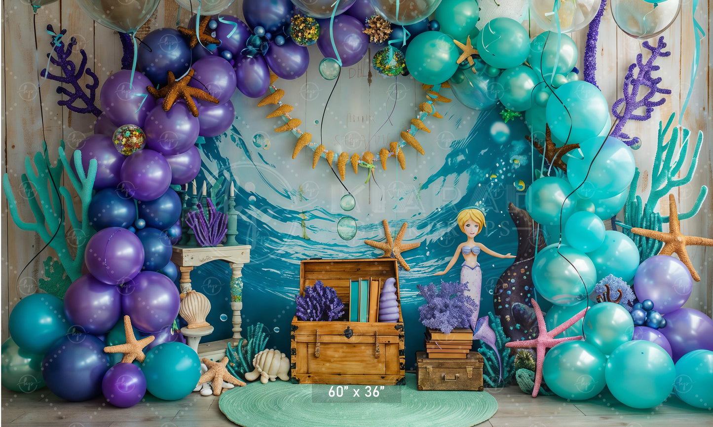 Mermaid’s Underwater Treasure Backdrop