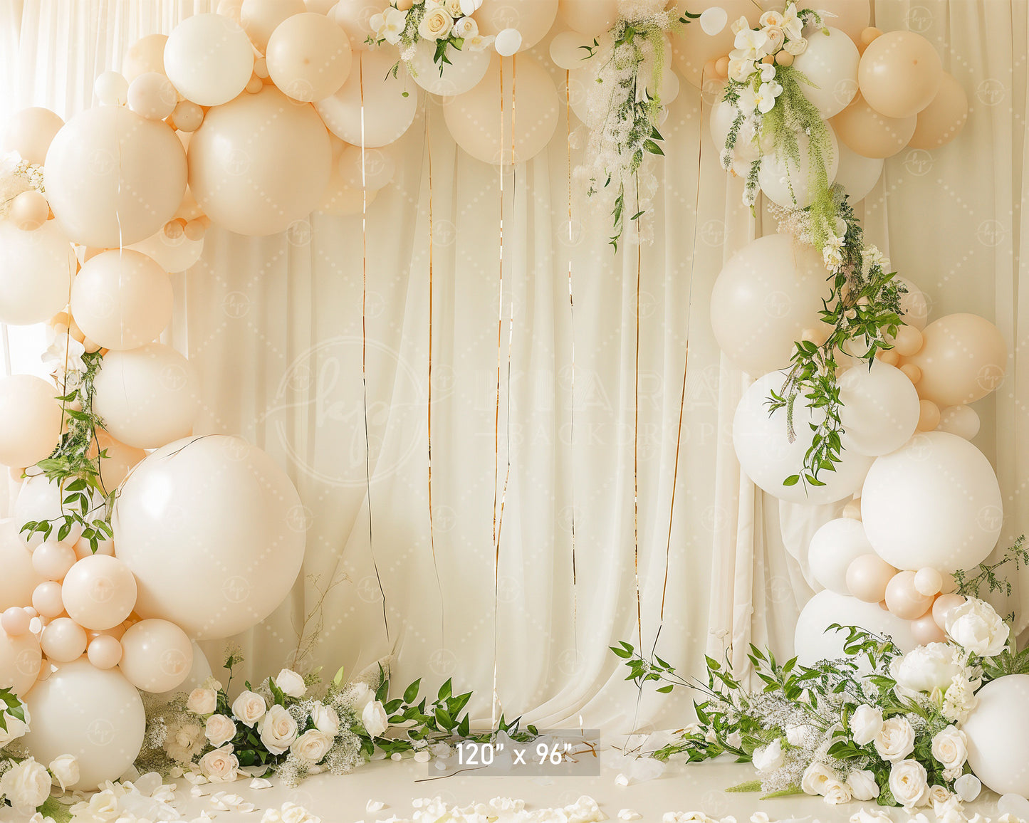 Elegant Ivory Romance Backdrop