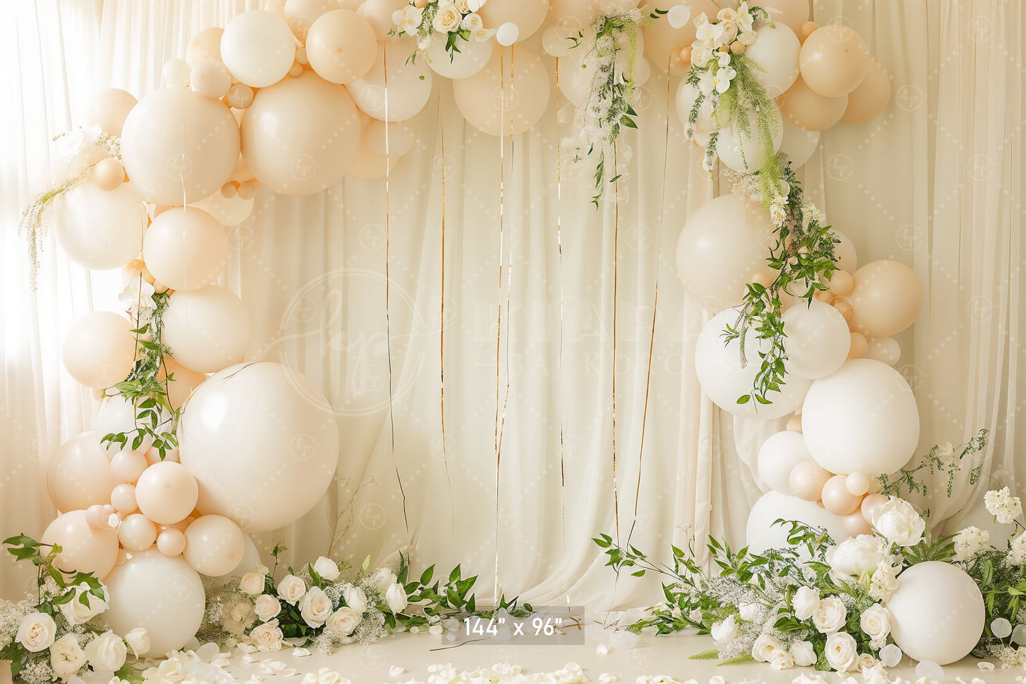 Elegant Ivory Romance Backdrop