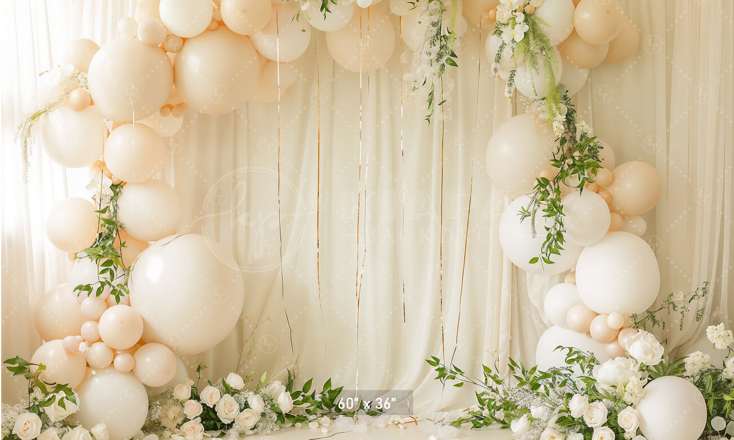 Elegant Ivory Romance Backdrop