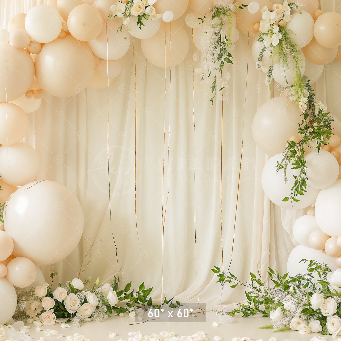 Elegant Ivory Romance Backdrop