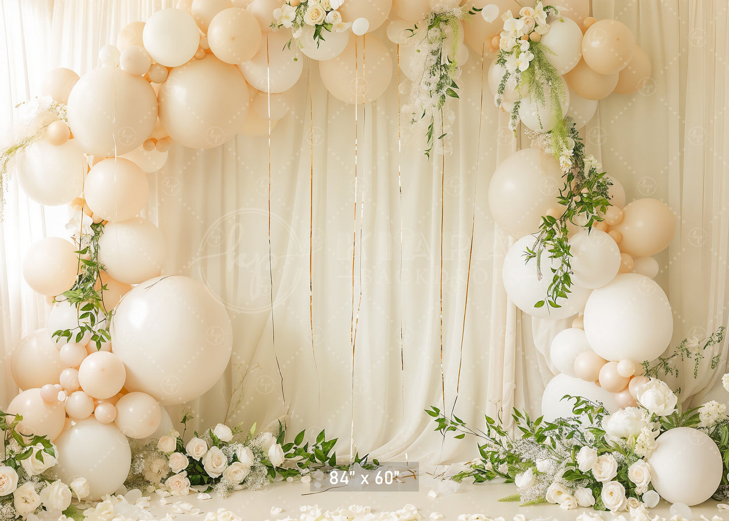 Elegant Ivory Romance Backdrop