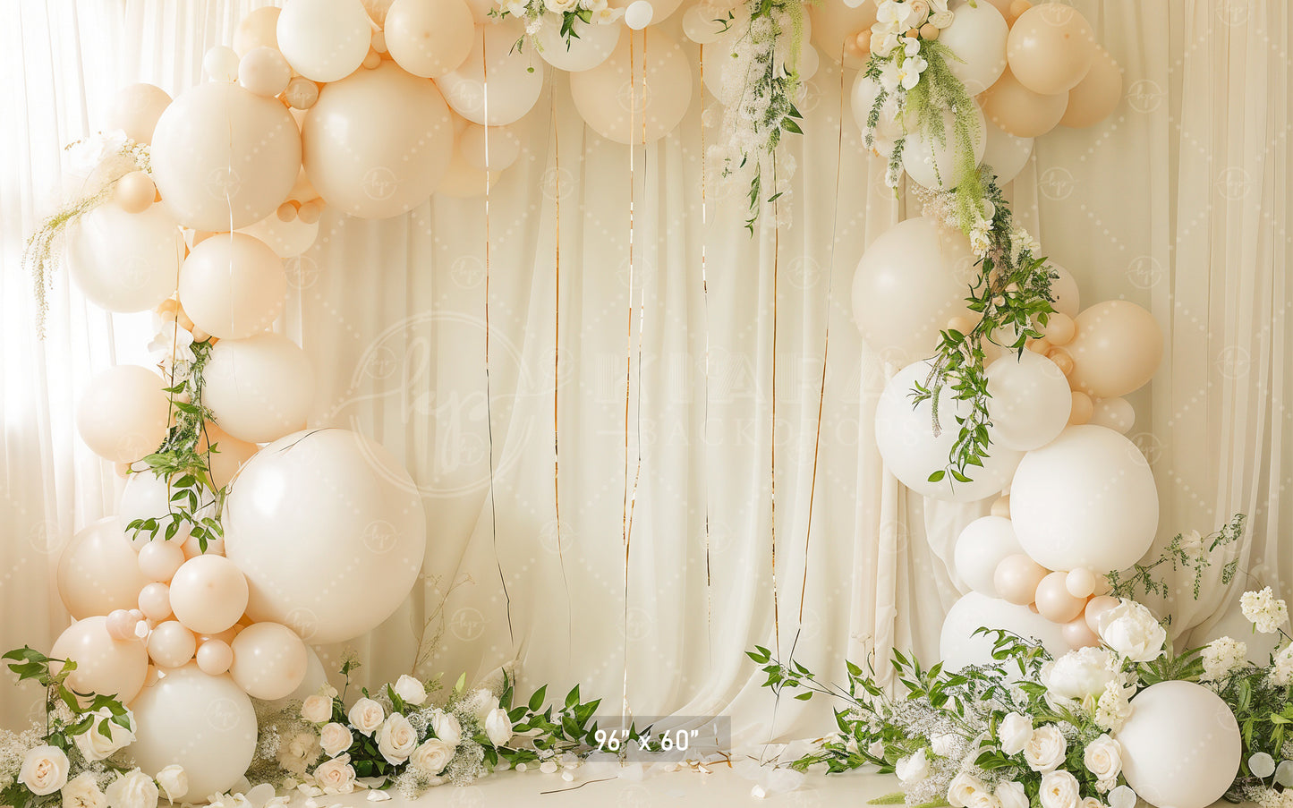 Elegant Ivory Romance Backdrop