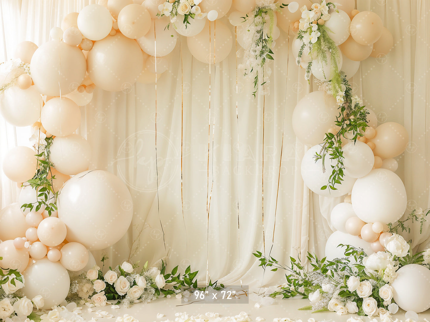 Elegant Ivory Romance Backdrop