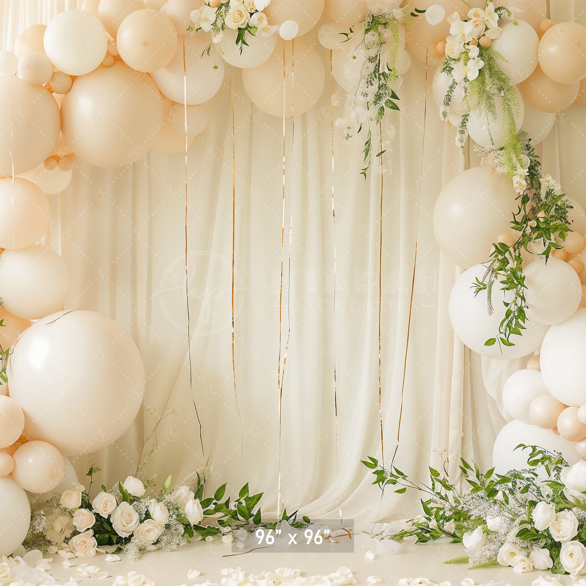 Elegant Ivory Romance Backdrop