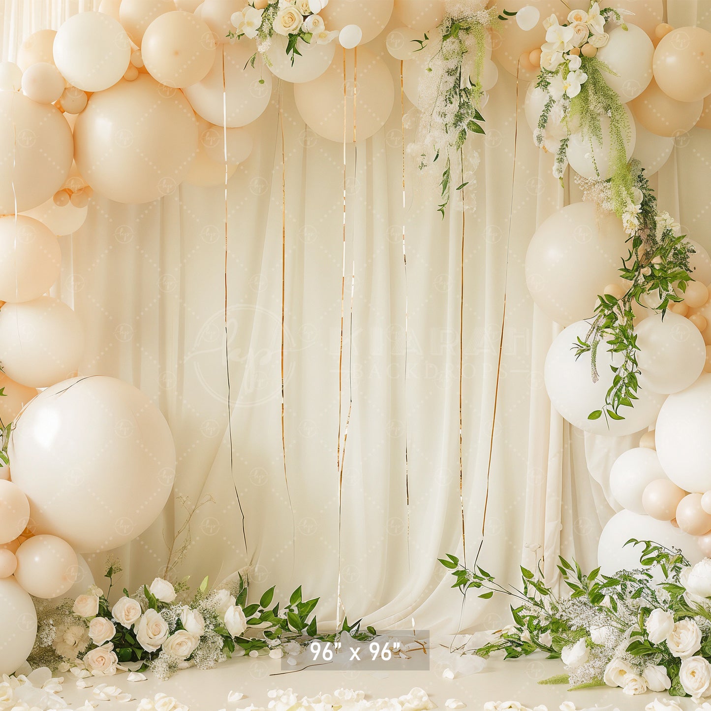 Elegant Ivory Romance Backdrop