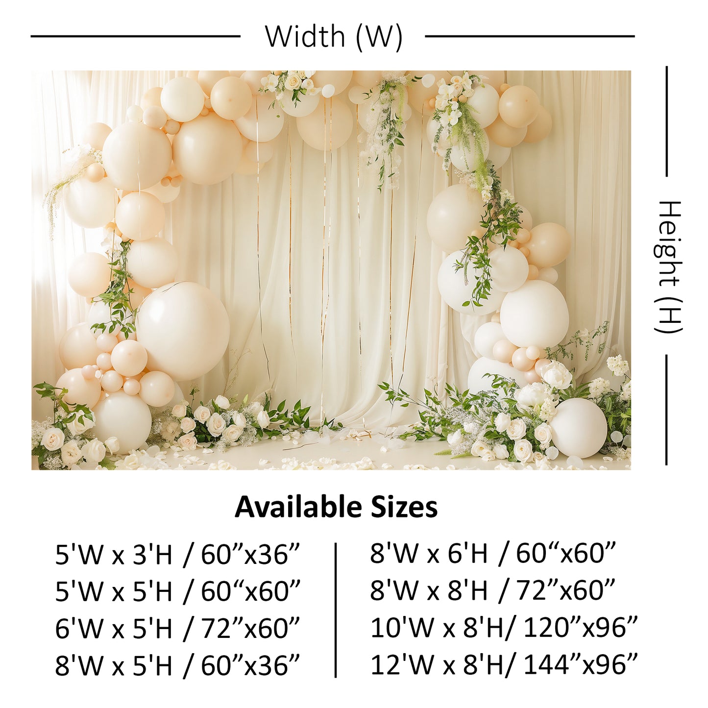 Elegant Ivory Romance Backdrop