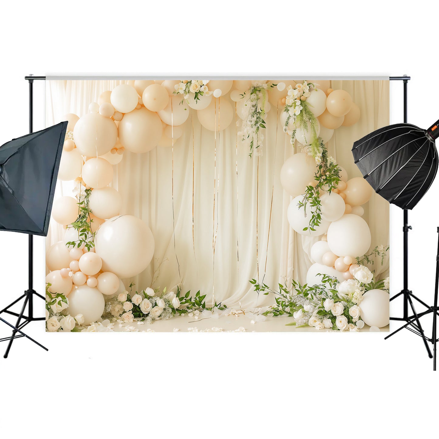 Elegant Ivory Romance Backdrop