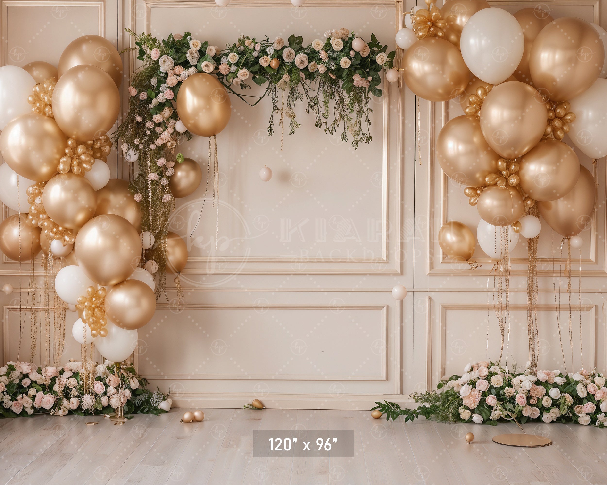 Golden Elegance Celebration Backdrop