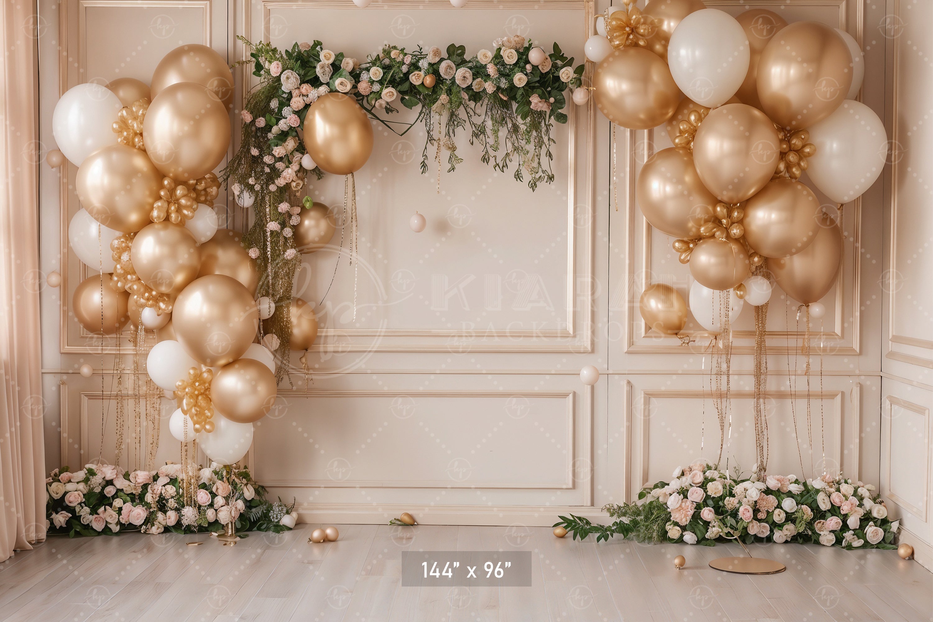 Golden Elegance Celebration Backdrop
